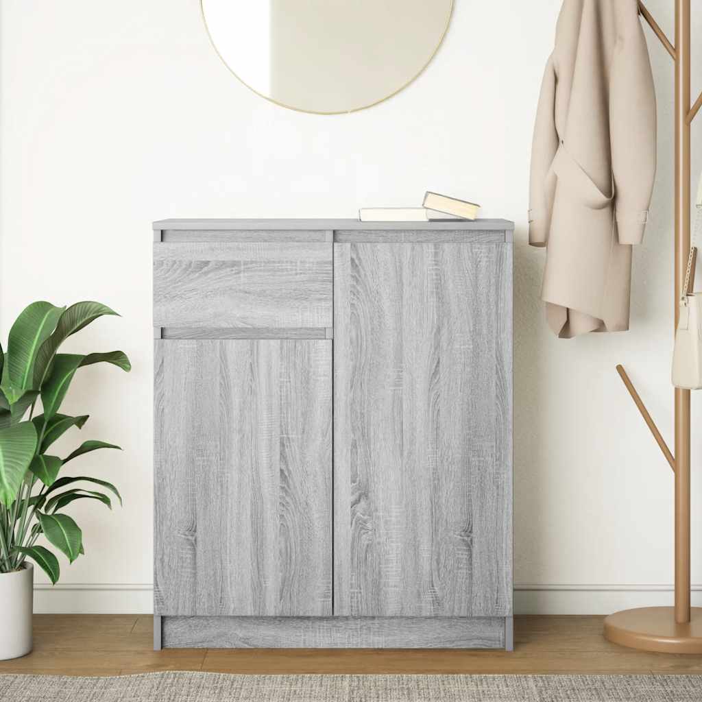 Sideboard with Drawer Grey Sonoma 71x35x84 cm Engineered Wood